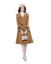 Winter fur sleeves coat for women Luxury ladies Cashmere Coats - FashionByTeresa